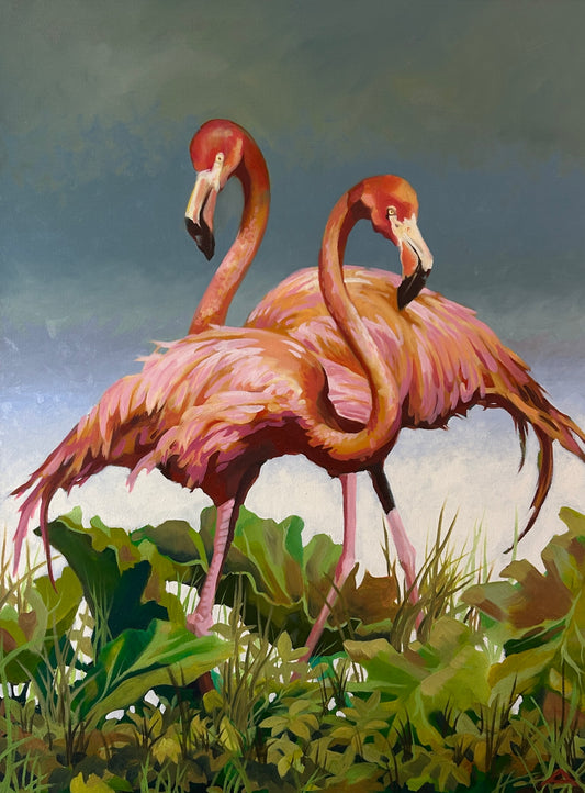 Flamingos, 30”x40”