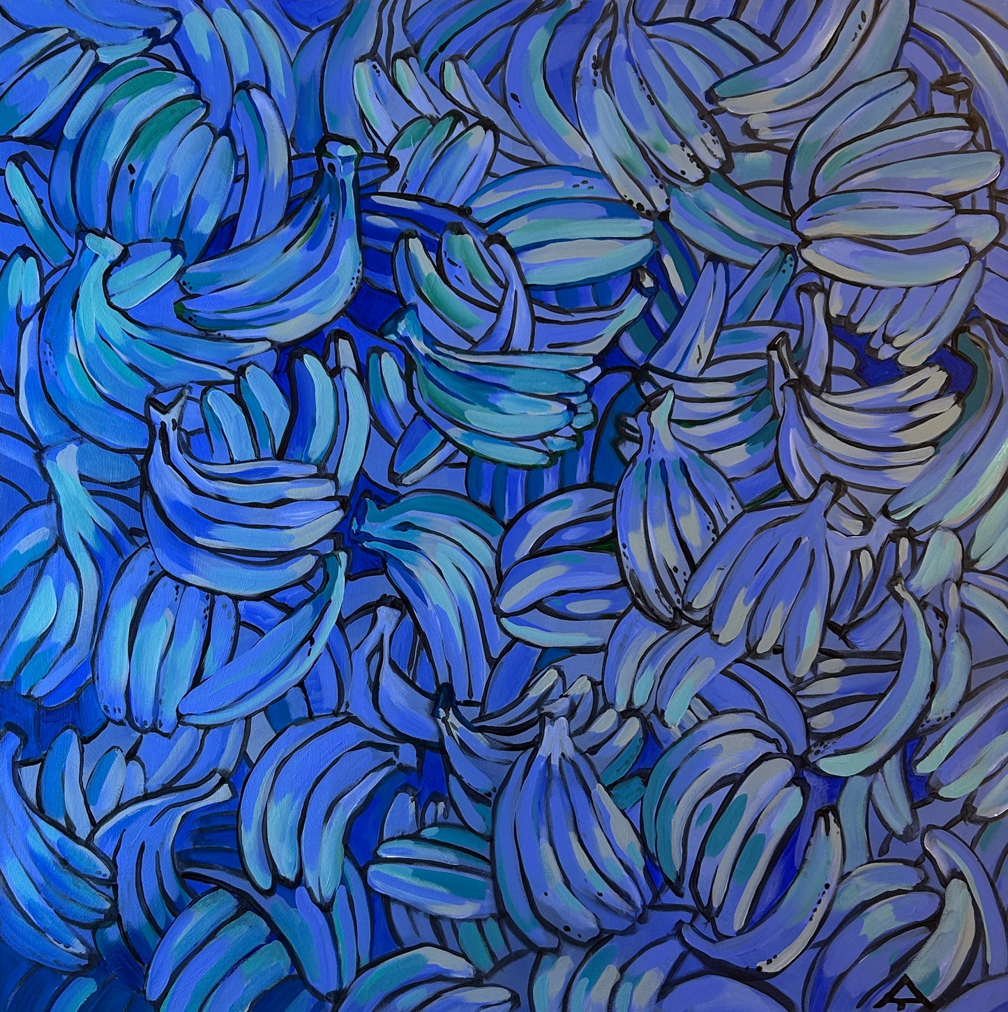 Bananas Blue, 36”x36”